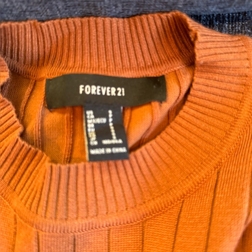 Forever 21 Men's Burnt Orange Crewneck Sweater
